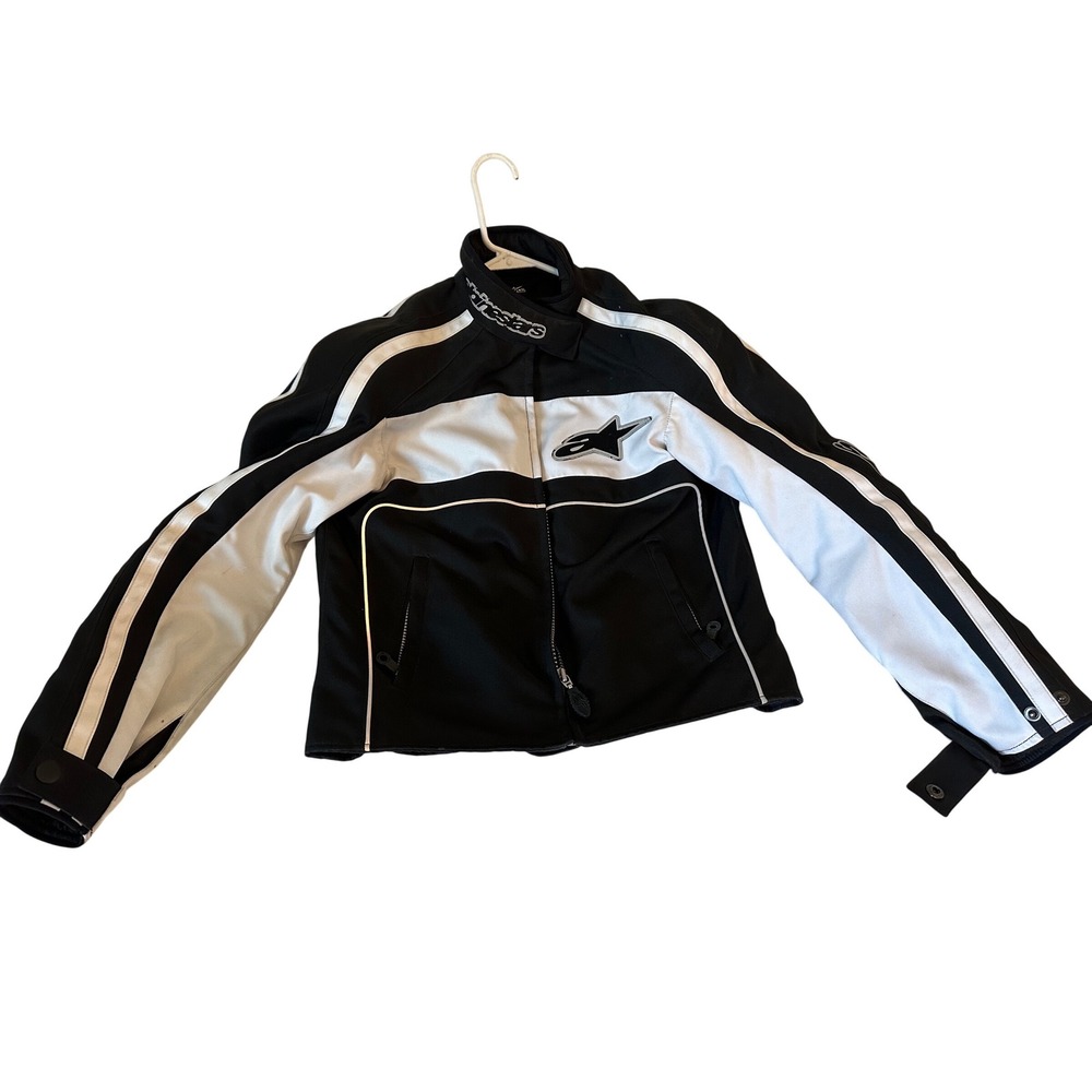 Alpinestars Stella Womens Motorcycle Riding Jacket Black White Textile Size M